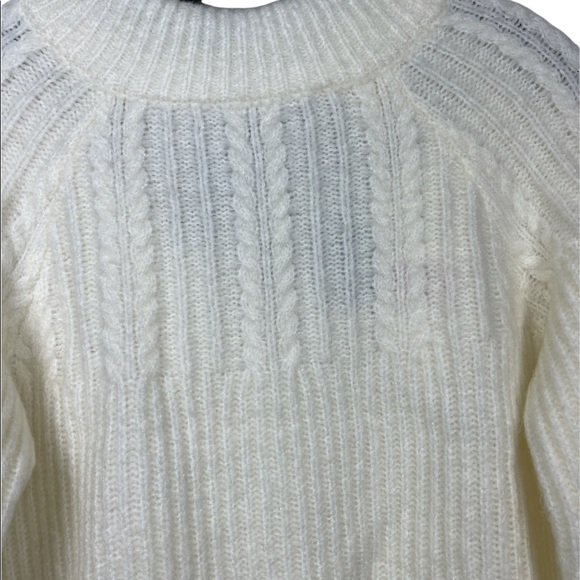 FRNCH Chunky Knit Sweater Sz S/M Cream Color Bow Tie Back NWT - Picture 4 of 4